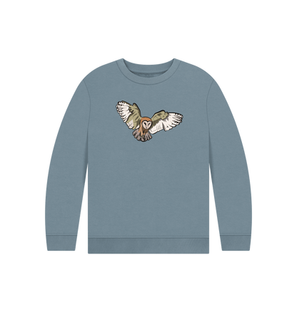 Stone Blue Printed Kids Jumper Front