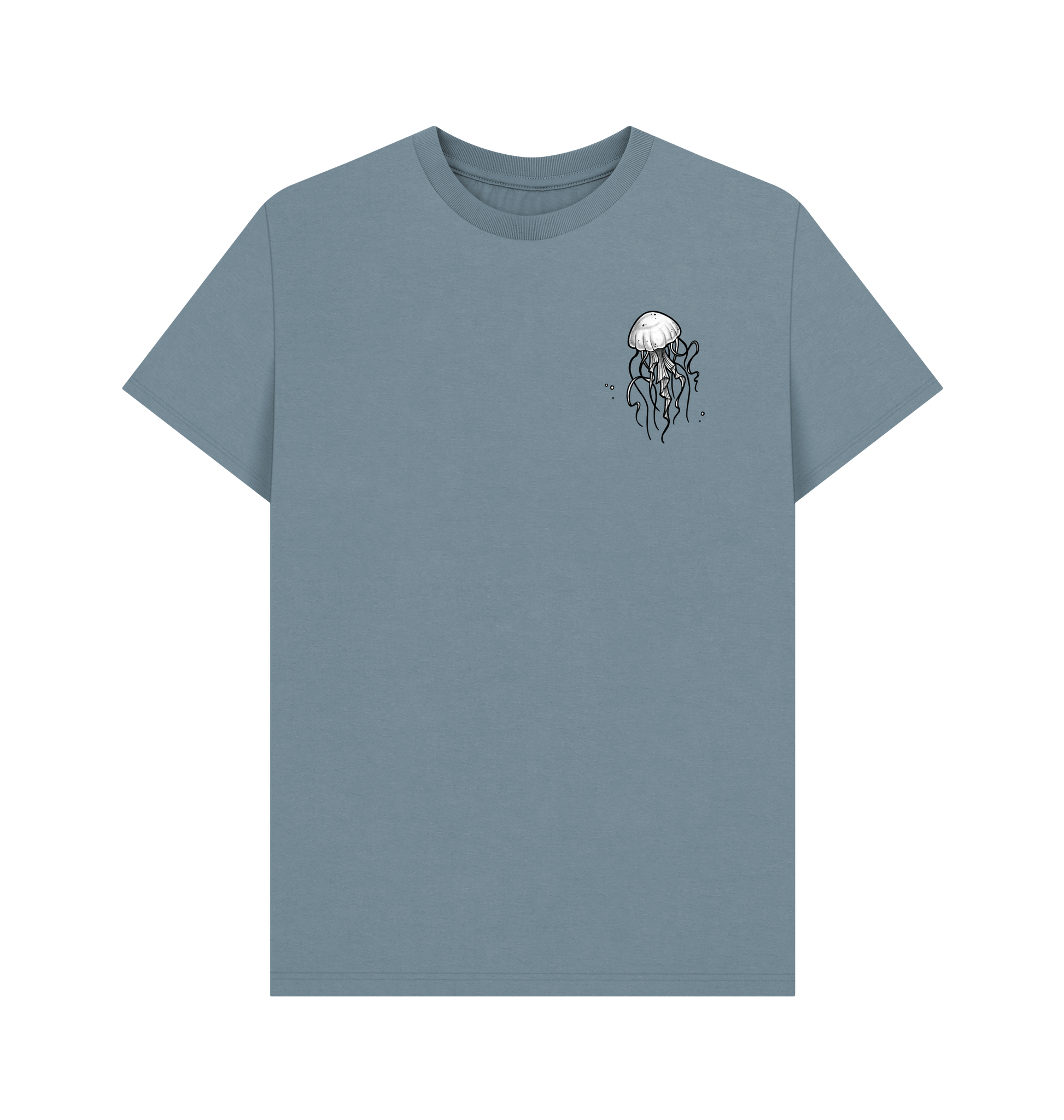 Stone Blue Printed T-shirt Front