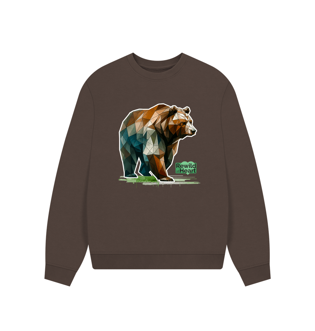 Chocolate Spirit of the Brown Bear Women's Oversized Jumper