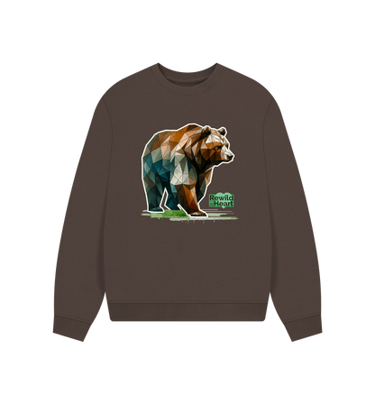 Chocolate Spirit of the Brown Bear Women's Oversized Jumper