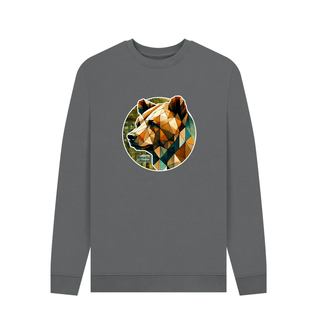 Slate Grey Printed Sweater Front