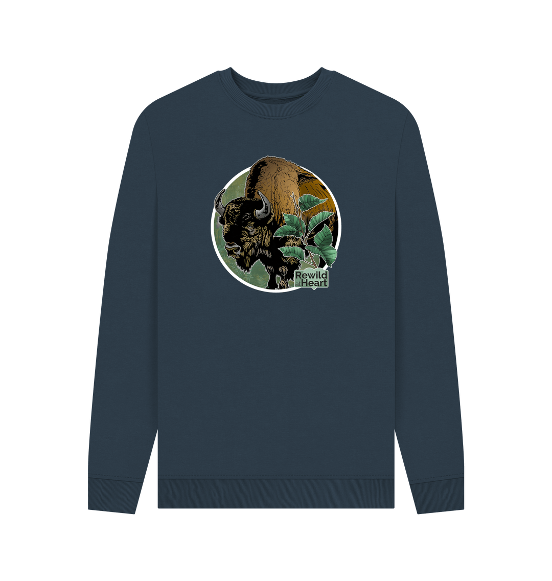 Navy Blue Bison Woodland Men's Sweater