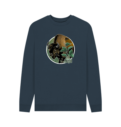 Navy Blue Printed Sweater Front