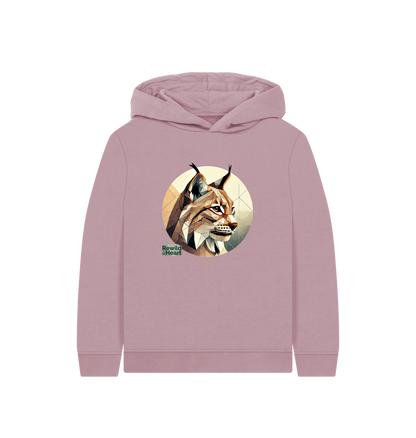 Mauve Printed Kids Hoodie Front