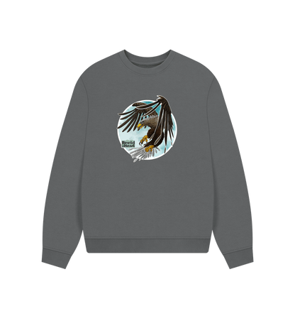 Slate Grey White-Tailed Eagle Flight Women's Oversized Jumper