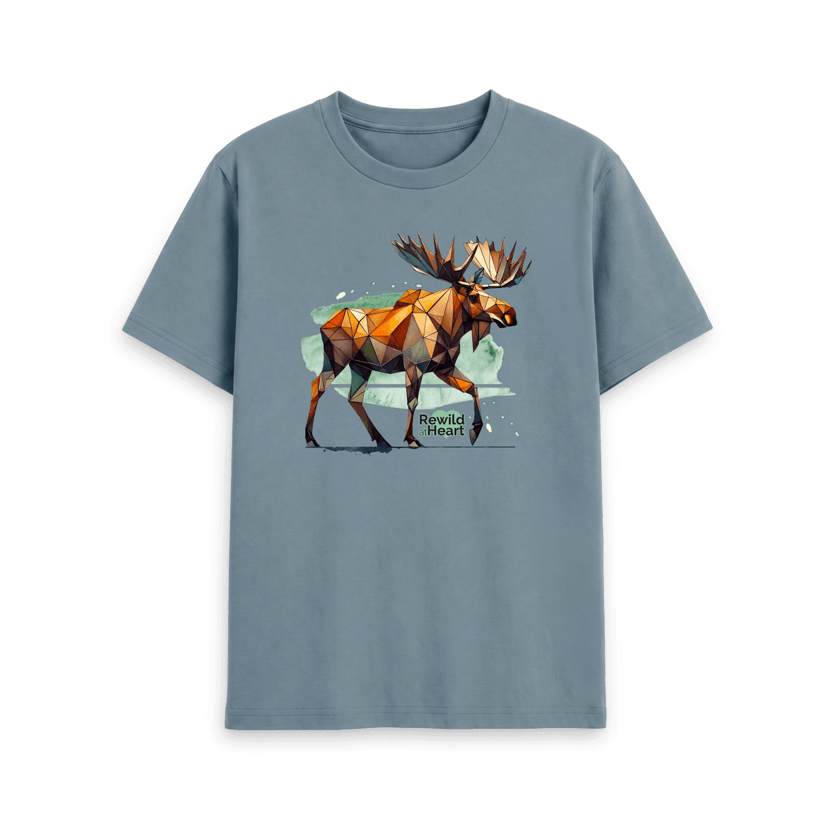 Stone Blue Printed T-shirt Front