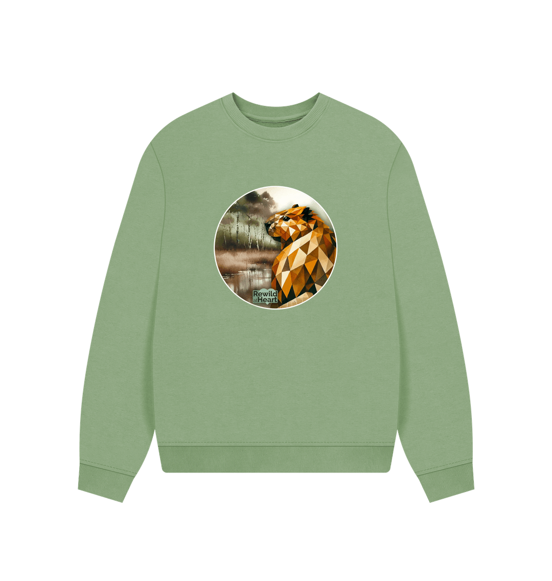 Sage Beaver Wetland Women's Oversized Jumper