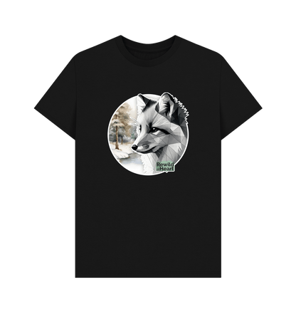 Black Silent Arctic Fox Men's T-Shirt