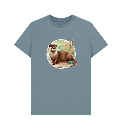 Stone Blue Riverside Otter Men's T-Shirt