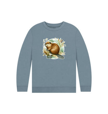 Stone Blue Beaver Riverbank Kids Jumper