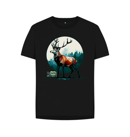 Black Red Deer Rewild Side | Relaxed-Fit Women's T-Shirt