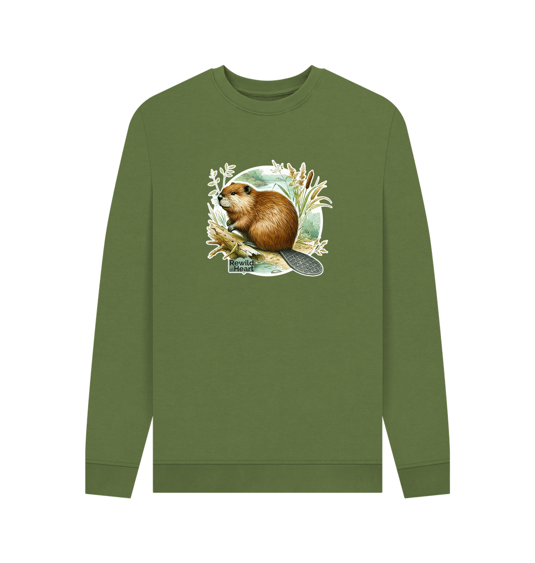 Khaki Printed Sweater Front