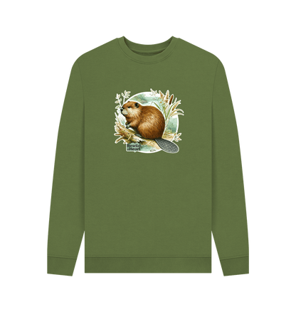 Khaki Printed Sweater Front