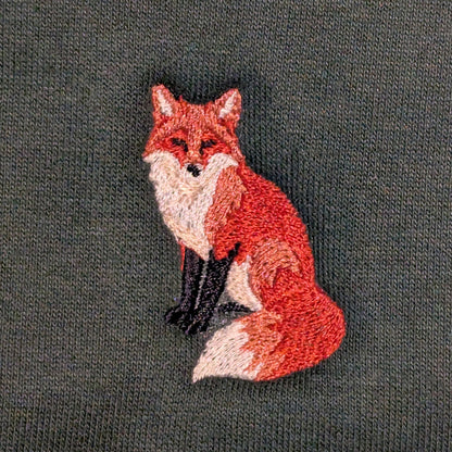 Closeup photo of the Fox embroidery design