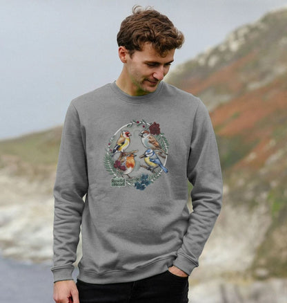 British Songbird Wreath Men's Sweater