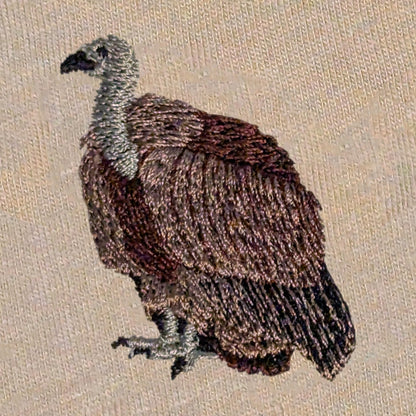 Closeup photo of the Griffon Vulture embroidery design