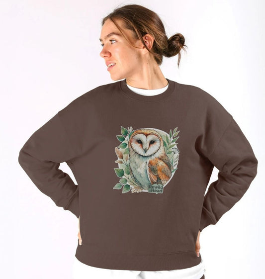 Barn Owl Woodland Women's Oversized Jumper