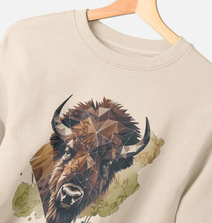 Bison, Wildflowers & Butterflies Women's Oversized Jumper