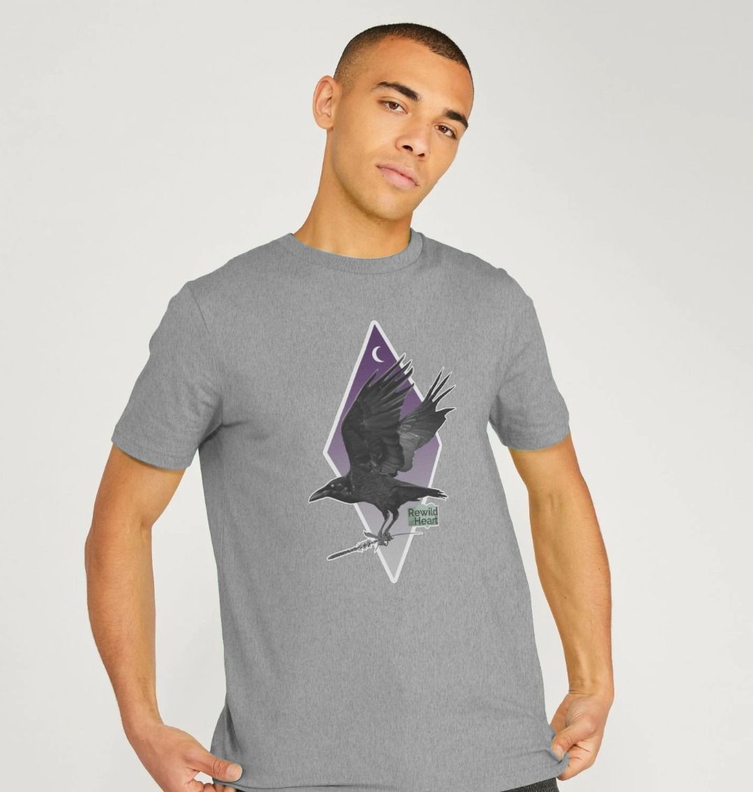 Raven Moon Crescent Men's T-Shirt