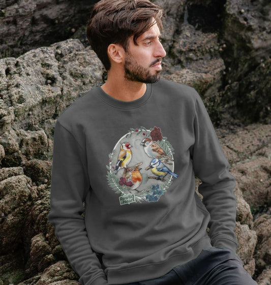 British Songbird Wreath Men's Sweater