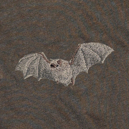 Closeup photo of the Natterer's Bat embroidery design