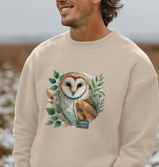 Barn Owl Woodland Men's Oversized Sweater