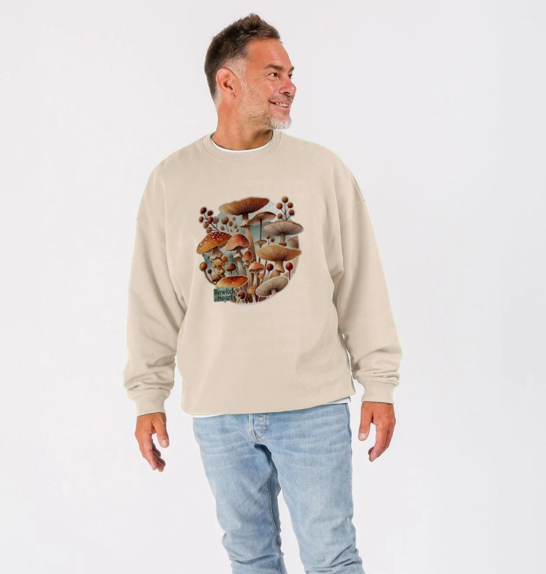 Mushroom Bloom Men's Oversized Sweater