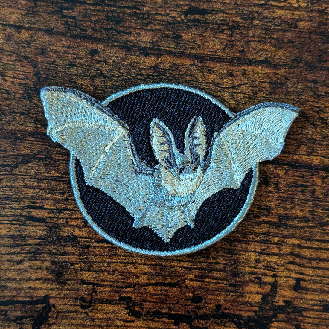 Grey Long-Eared Bat Embroidered Patch | Artisanal Flair – Rewild at Heart