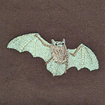 Closeup photo of the Pipistrelle Bat embroidery design