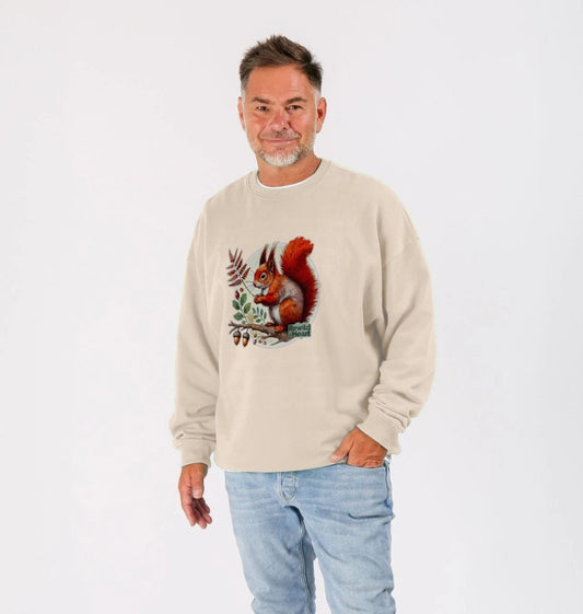 Red Squirrel Oak Men's Oversized Sweater