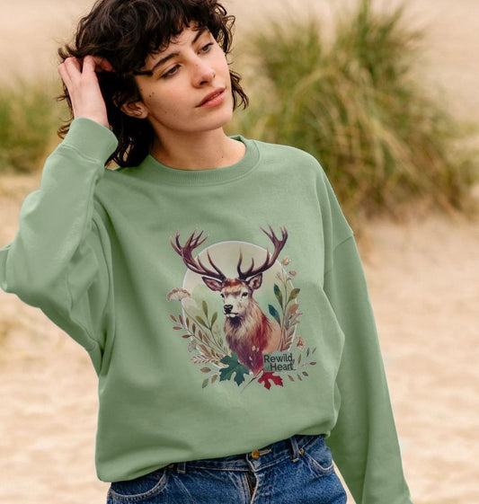 Red Deer Stag Spirit Women's Oversized Jumper