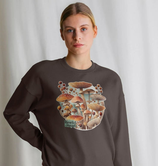 Mushroom Bloom Women's Oversized Jumper