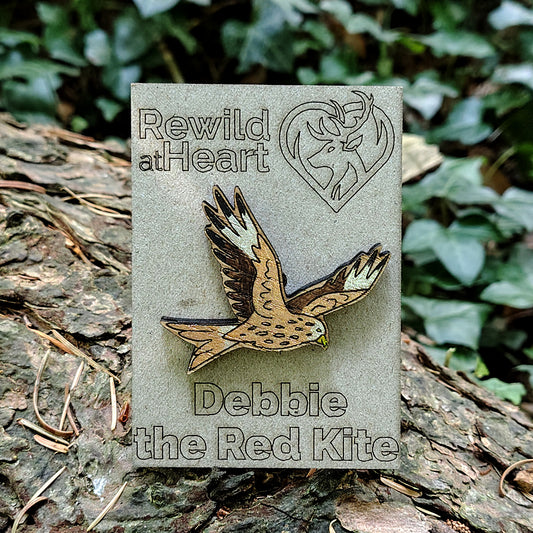Red Kite Wooden Pin Badge