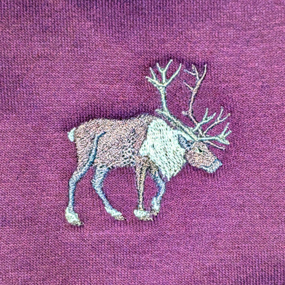Closeup photo of the Reindeer embroidery design
