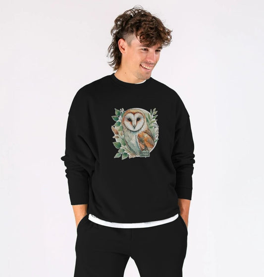 Barn Owl Woodland Men's Oversized Sweater