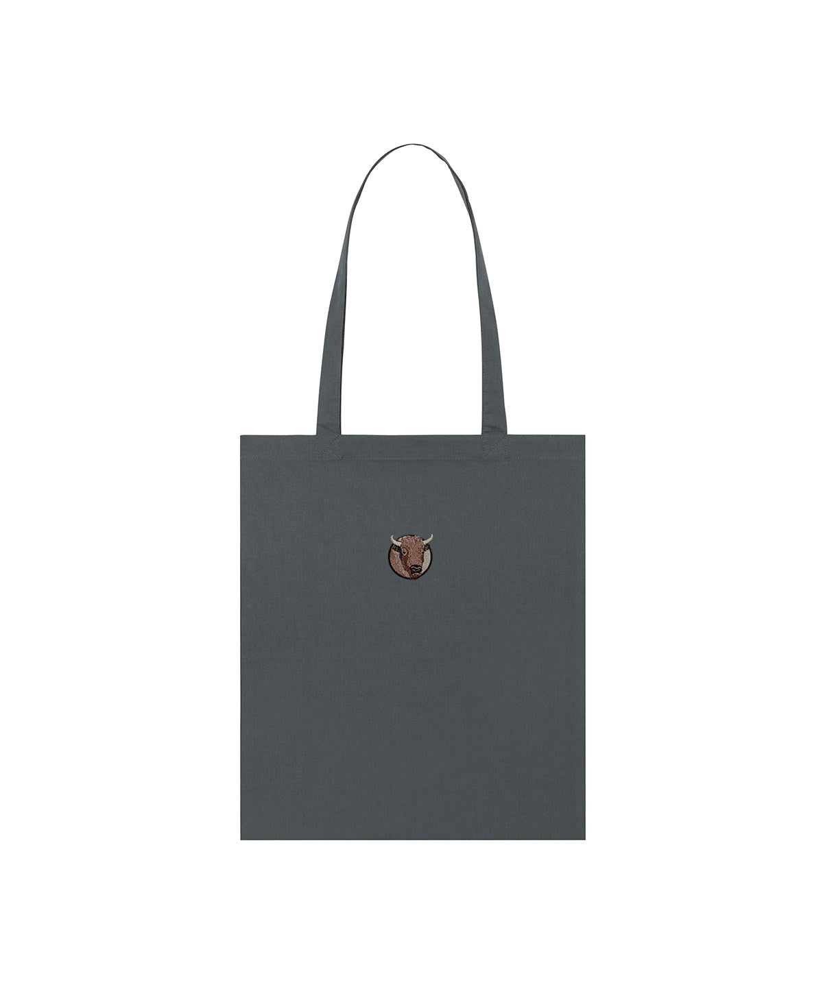Bison Portrait Embroidered Tote Bag