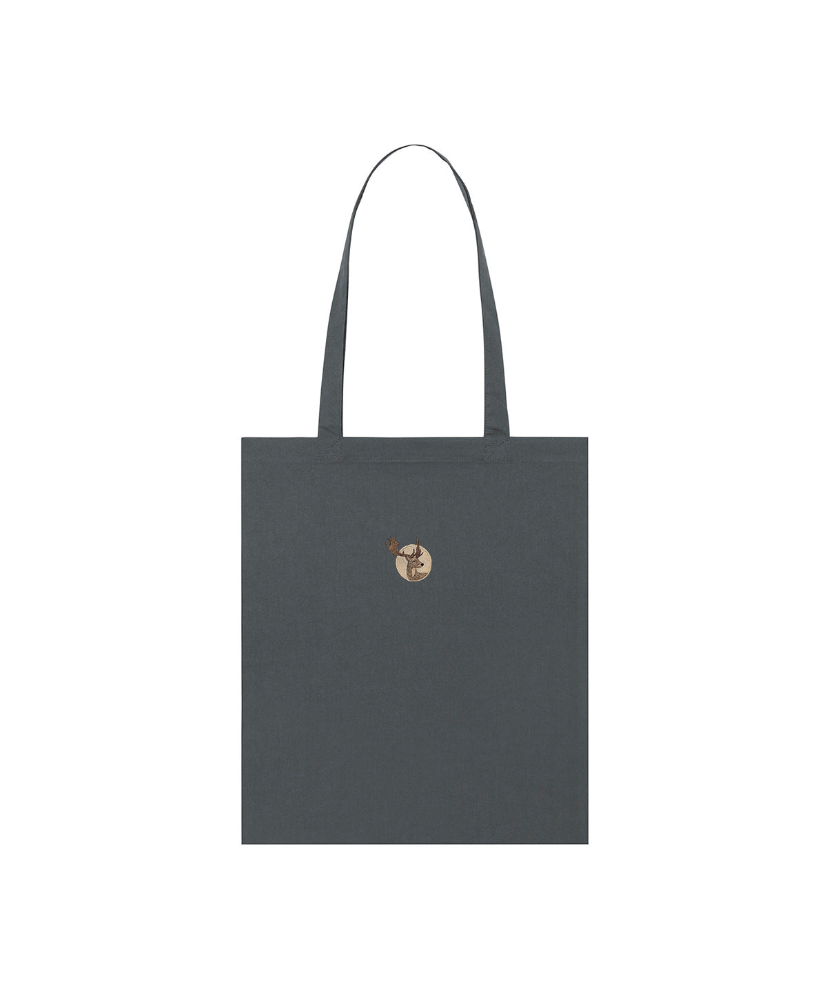 Fallow Deer Portrait Embroidered Tote Bag