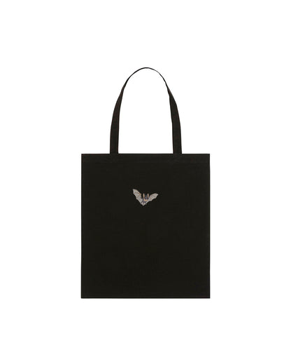 Grey Long-Eared Bat Embroidered Tote Bag