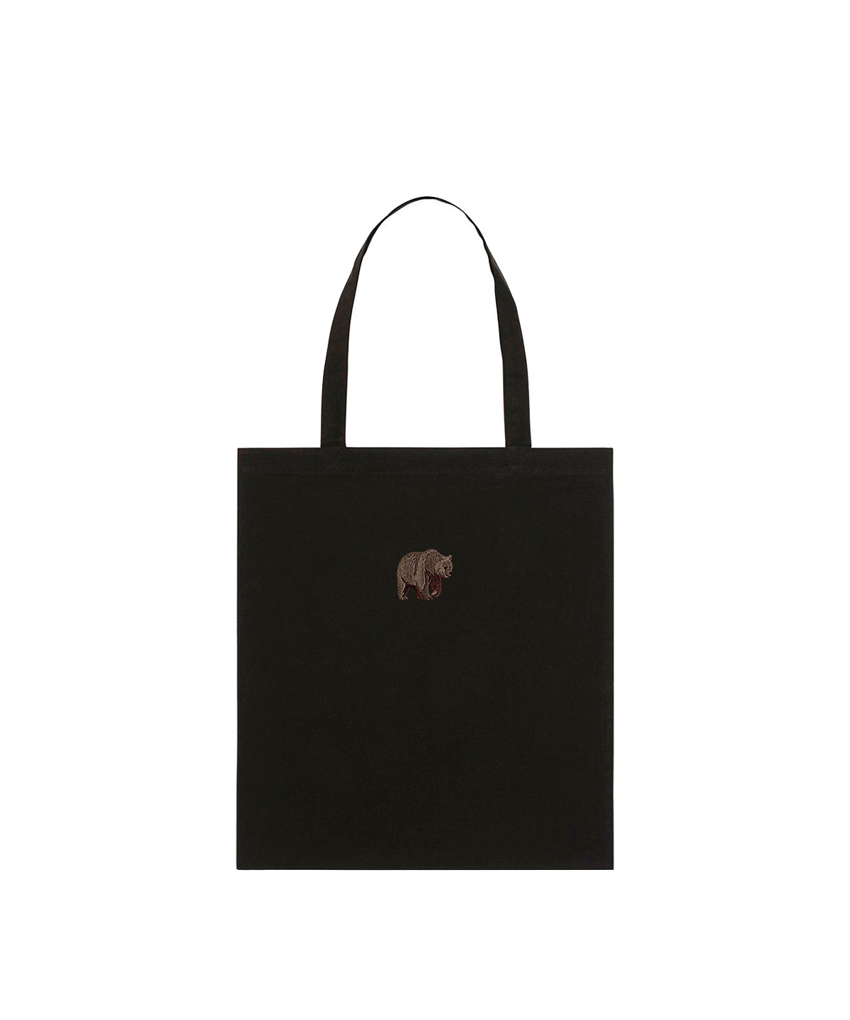 Brown Bear Embroidered Tote Bag