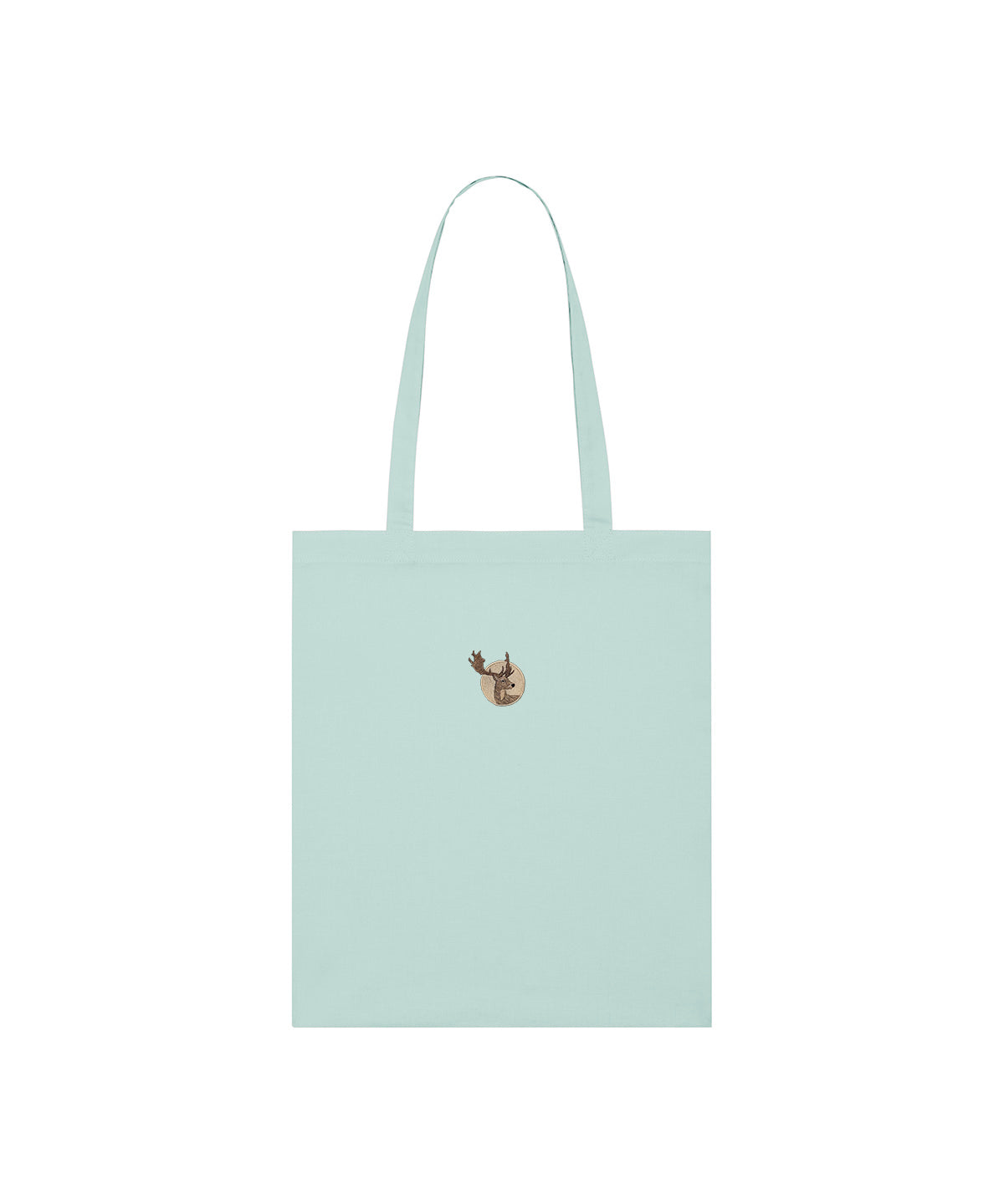 Fallow Deer Portrait Embroidered Tote Bag