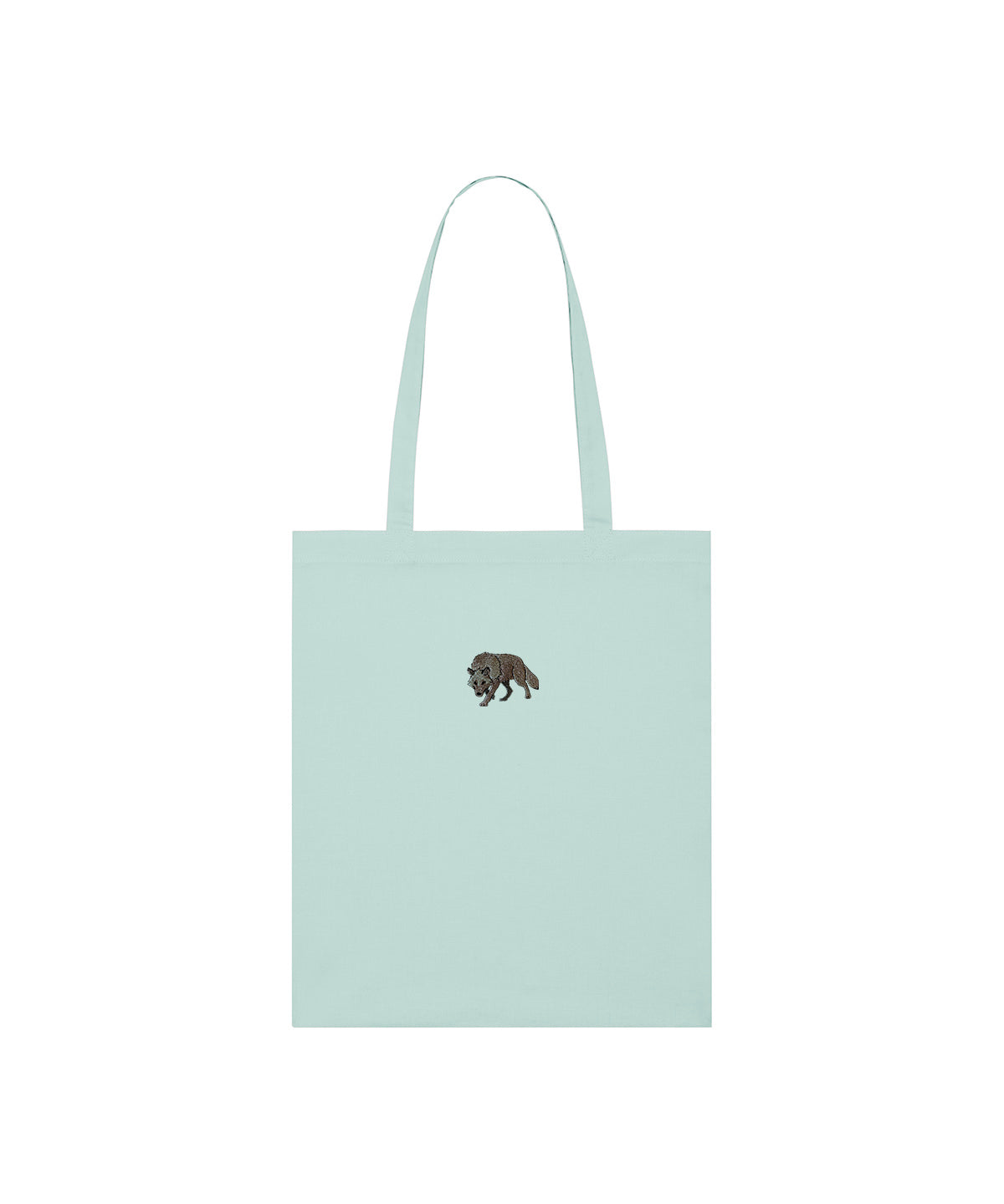 Grey Wolf Embroidered Tote Bag