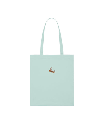 Mushroom Moon Crescent Embroidered Tote Bag