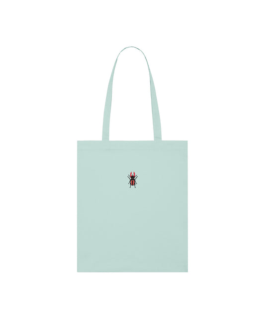 Stag Beetle Embroidered Tote Bag