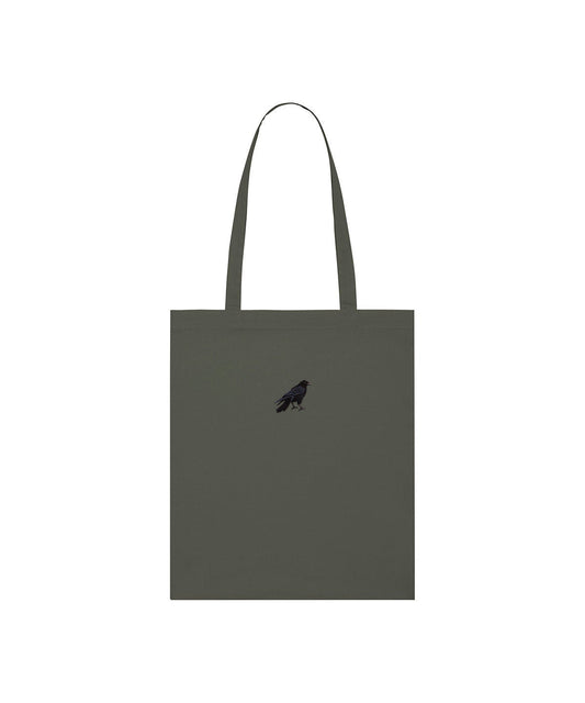 Crow Embroidered Tote Bag