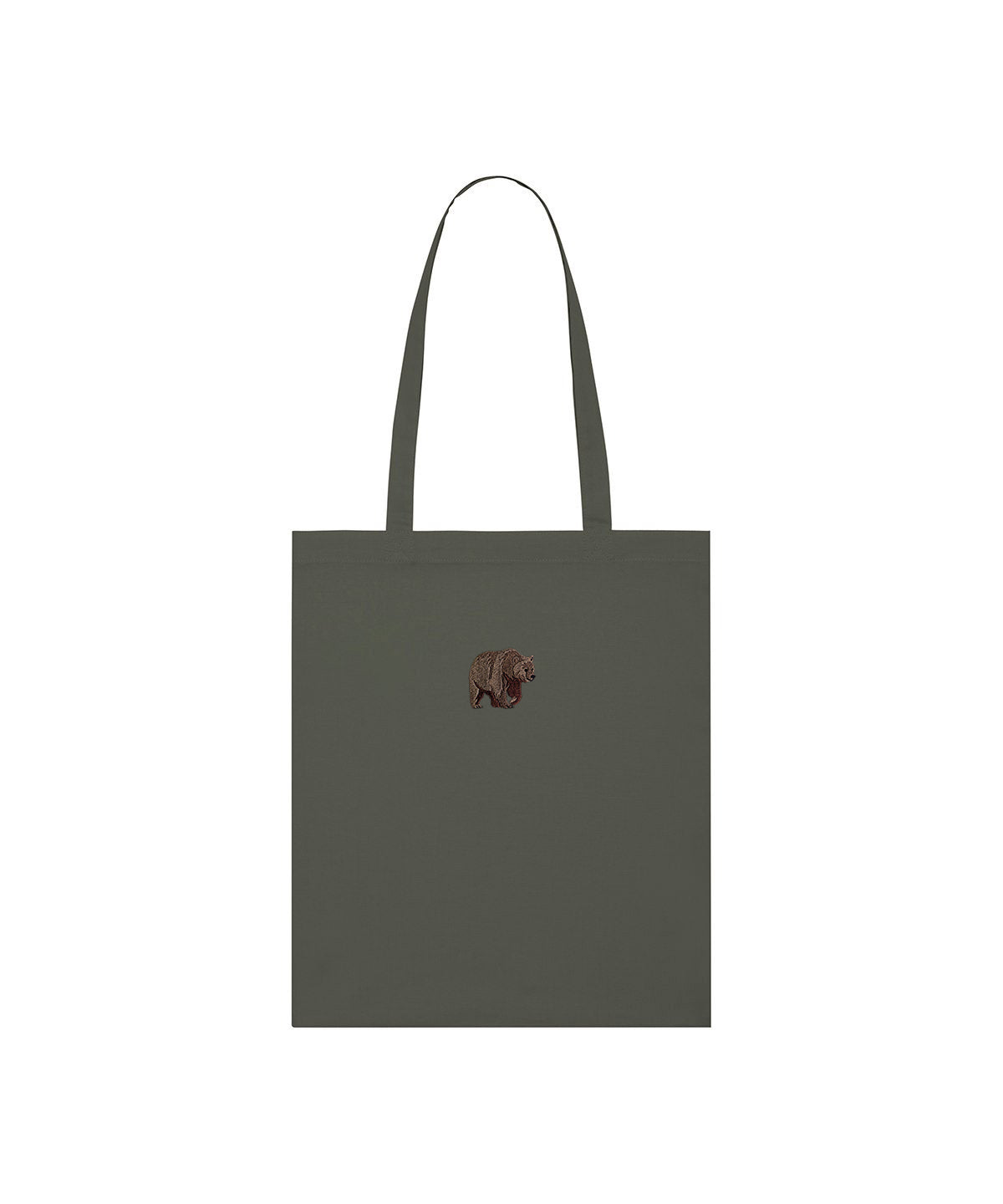 Brown Bear Embroidered Tote Bag