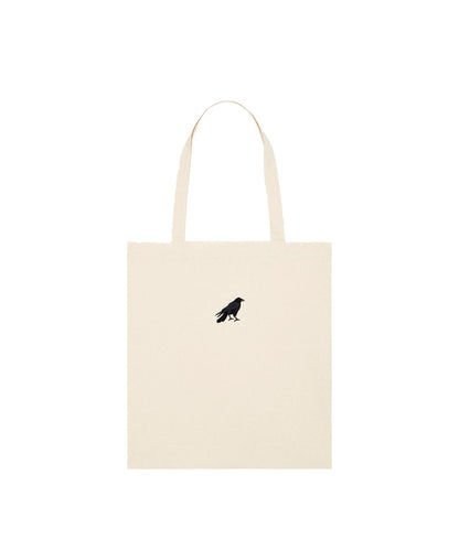 Crow Embroidered Tote Bag