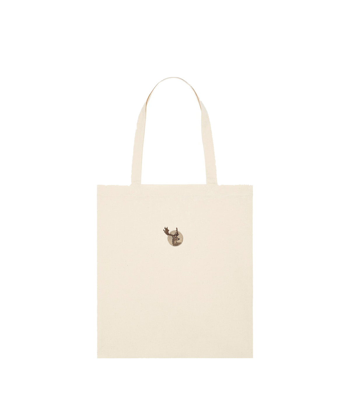 Fallow Deer Portrait Embroidered Tote Bag