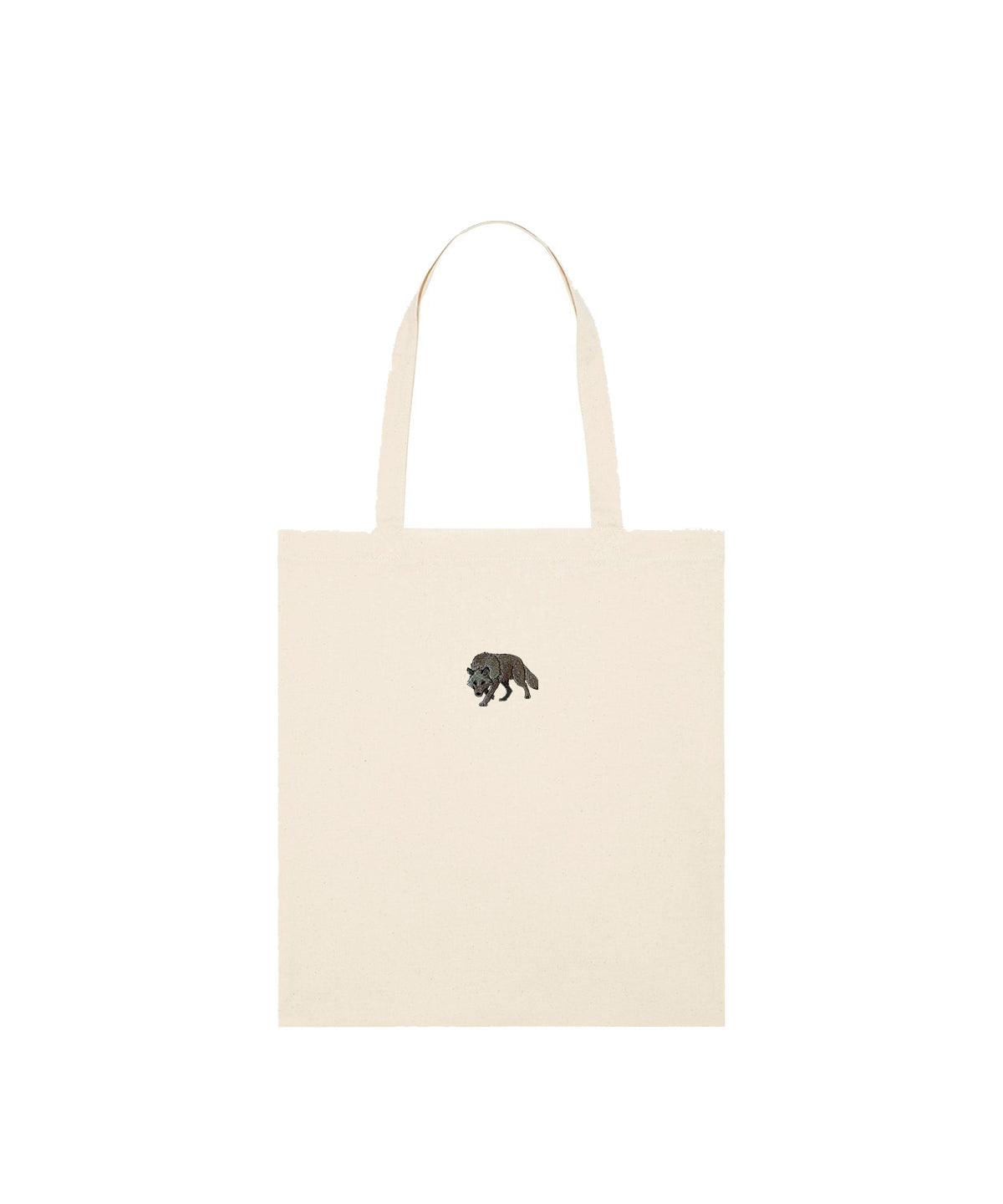 Grey Wolf Embroidered Tote Bag
