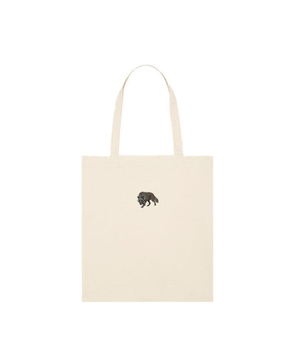 Grey Wolf Embroidered Tote Bag