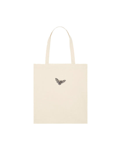 Grey Long-Eared Bat Embroidered Tote Bag